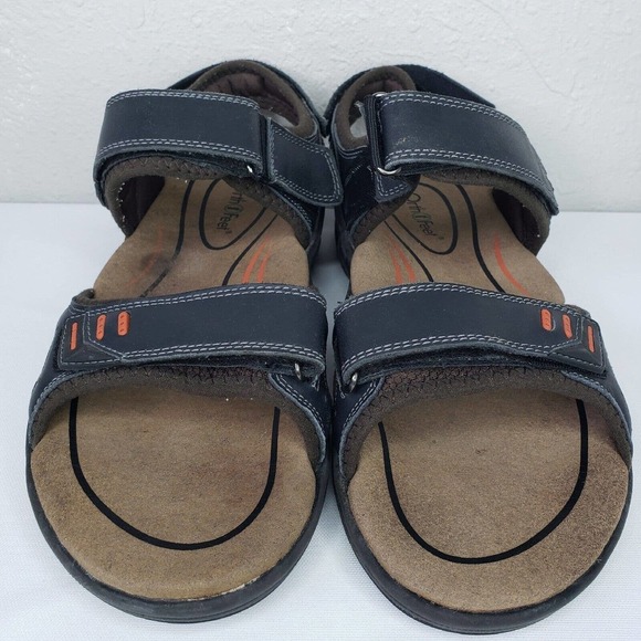 Orthofeet Black Cambria Diabetic Sandals Mens Comfort Shoes Walking - Picture 2 of 13